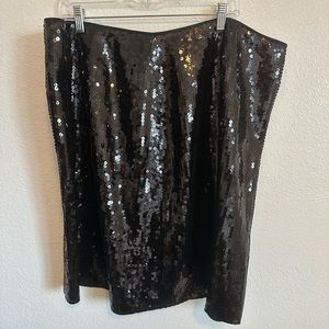 Sequin pencil skirt black